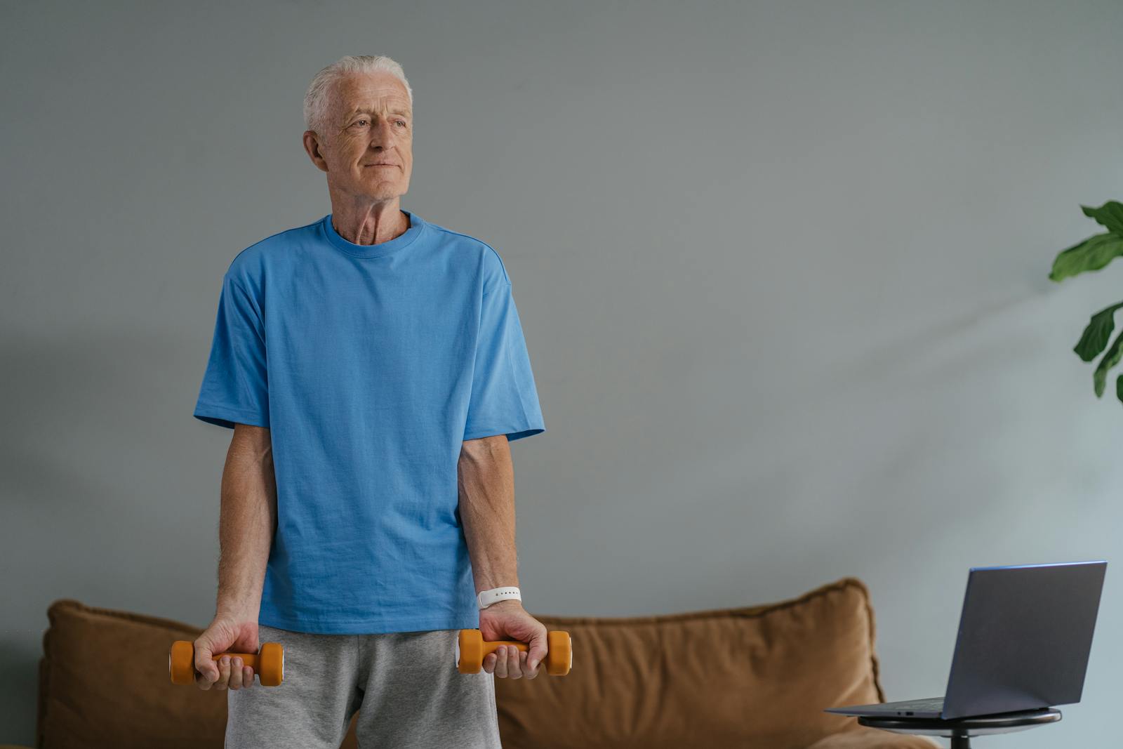 elderly person exercising