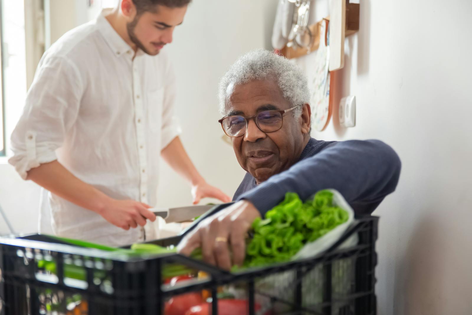 elderly person volunteering