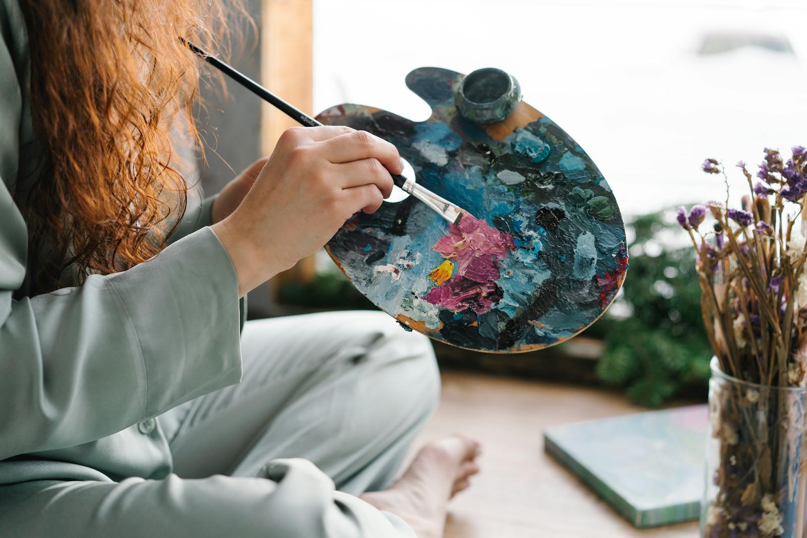 person painting hobby