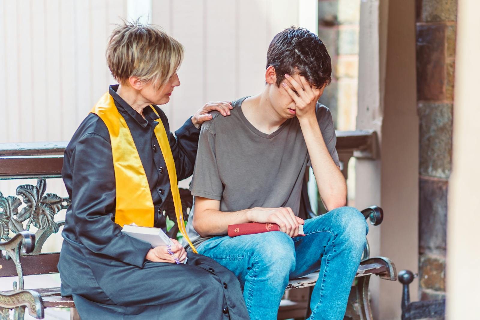 adult receiving help emotional