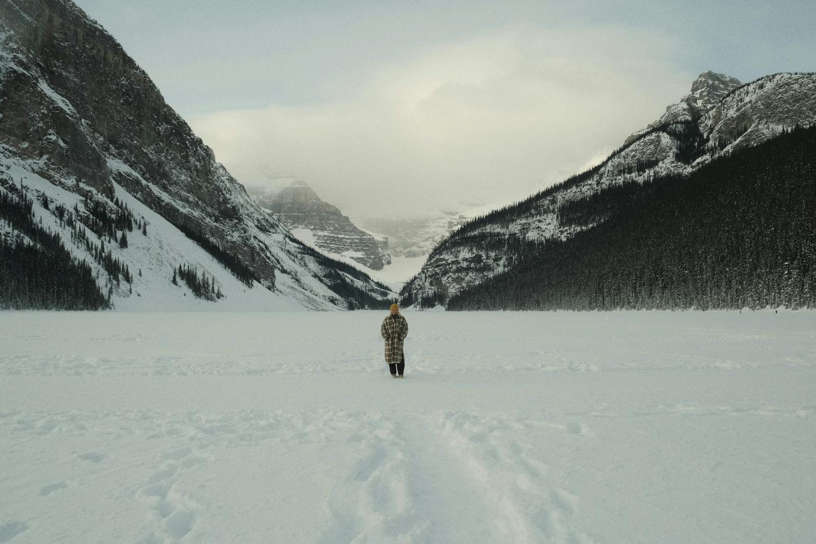 person alone winter