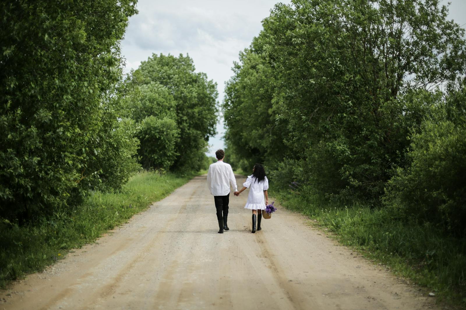 two people walking apart