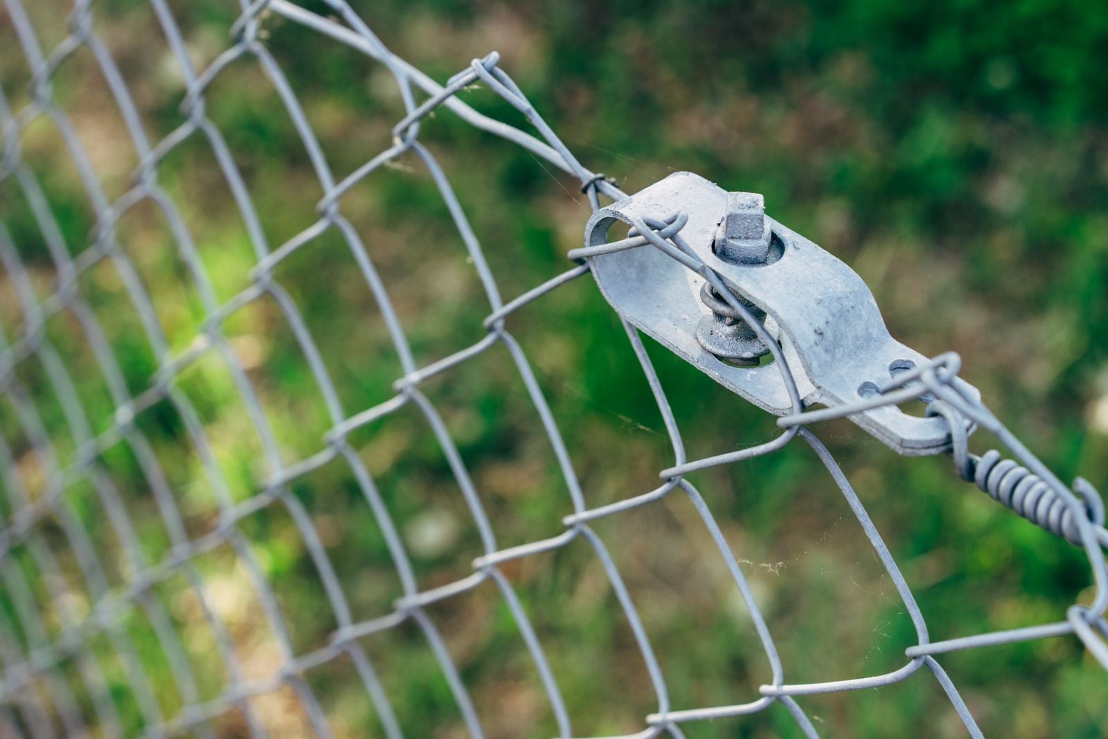 Close-up stock image of a chain-link fence