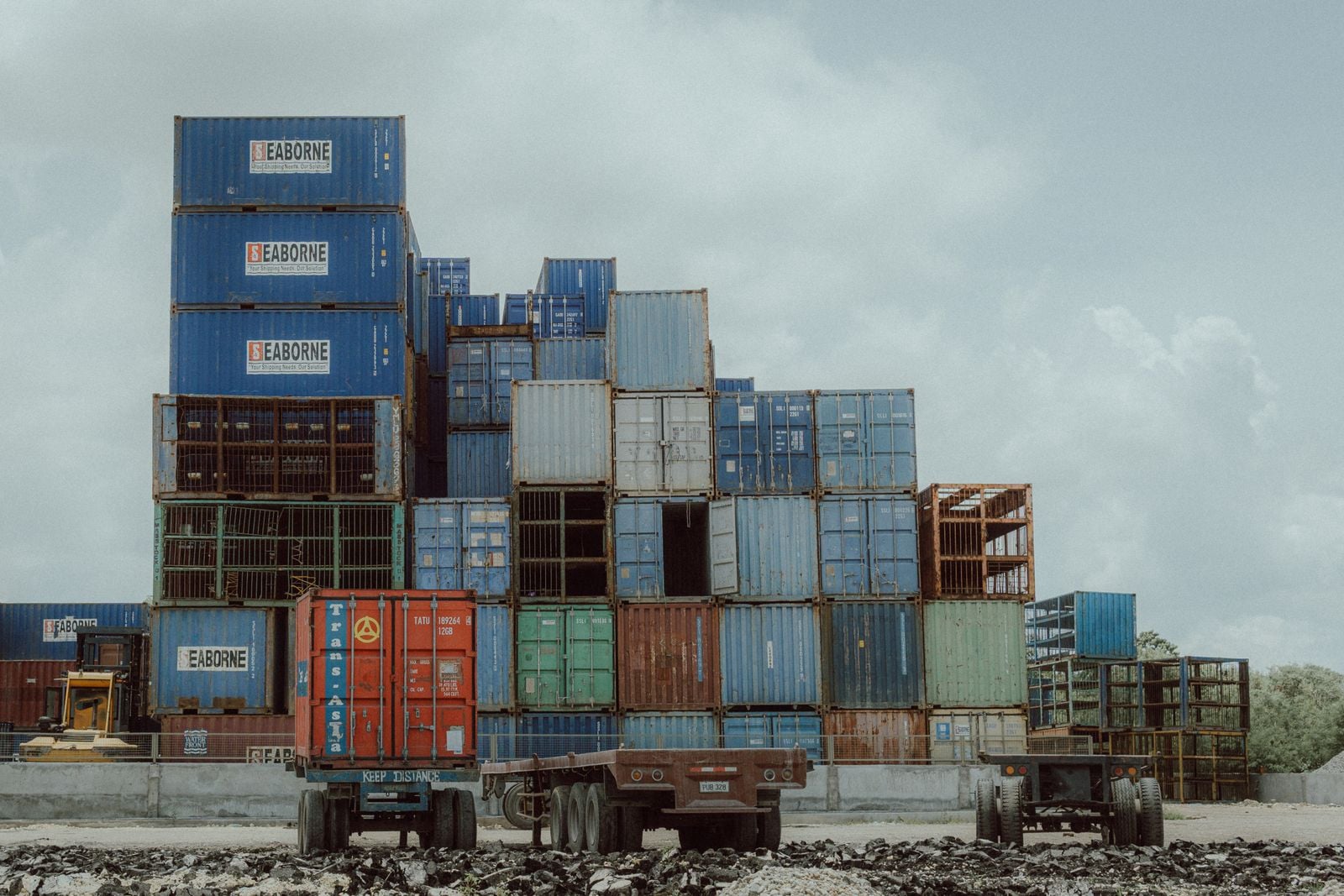cargo containers port