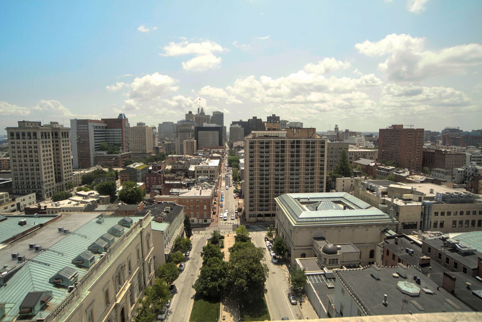 Aerial view of downtown Baltimore, Maryland