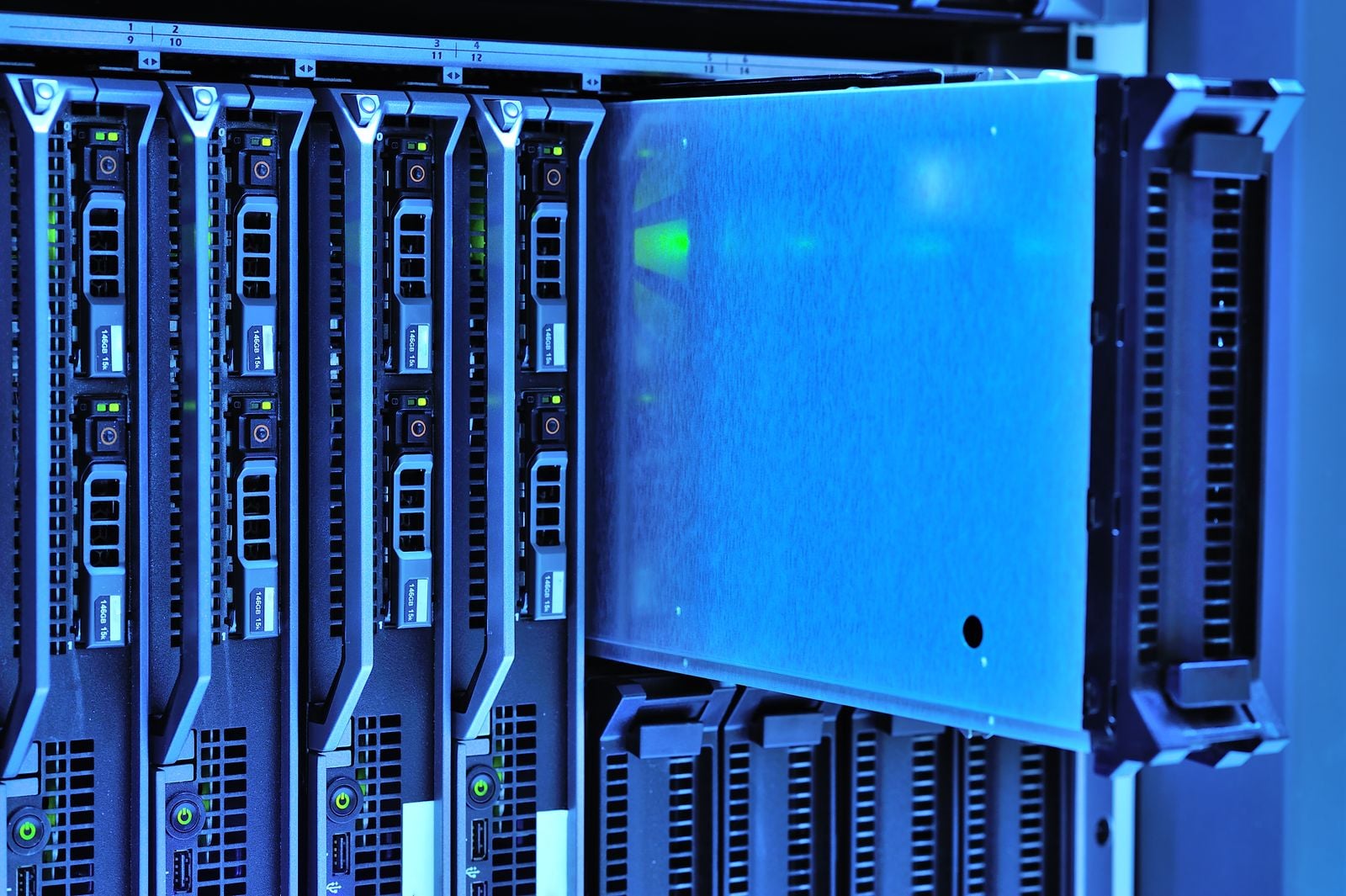 Servers and hardware inside a data center
