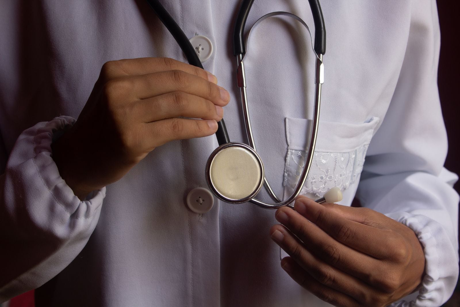 pediatrician examining child