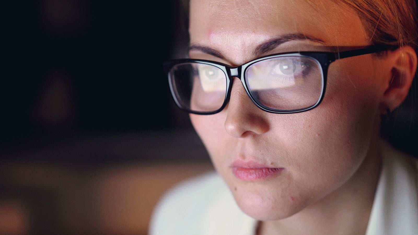 woman thinking at night