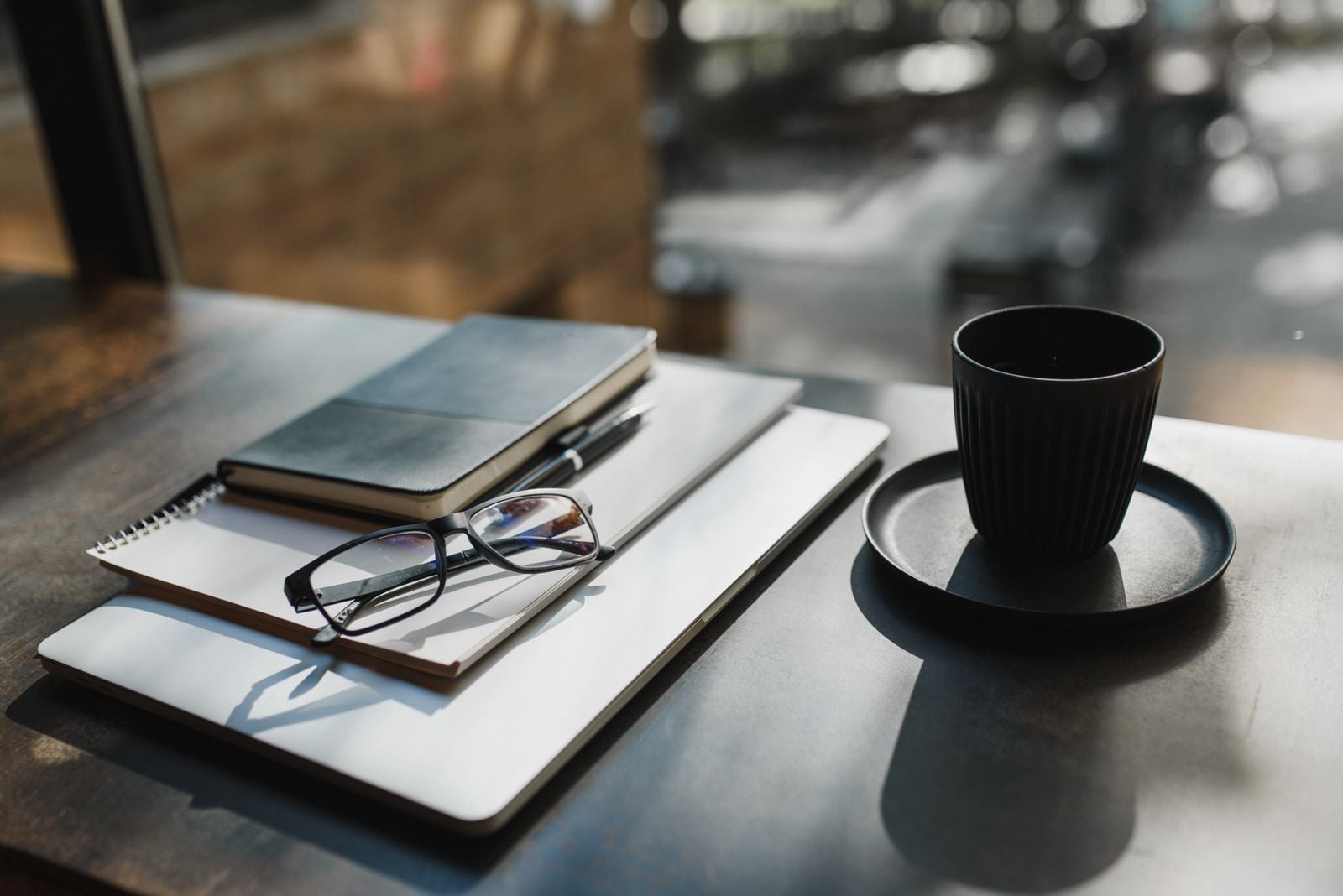 notebook coffee morning