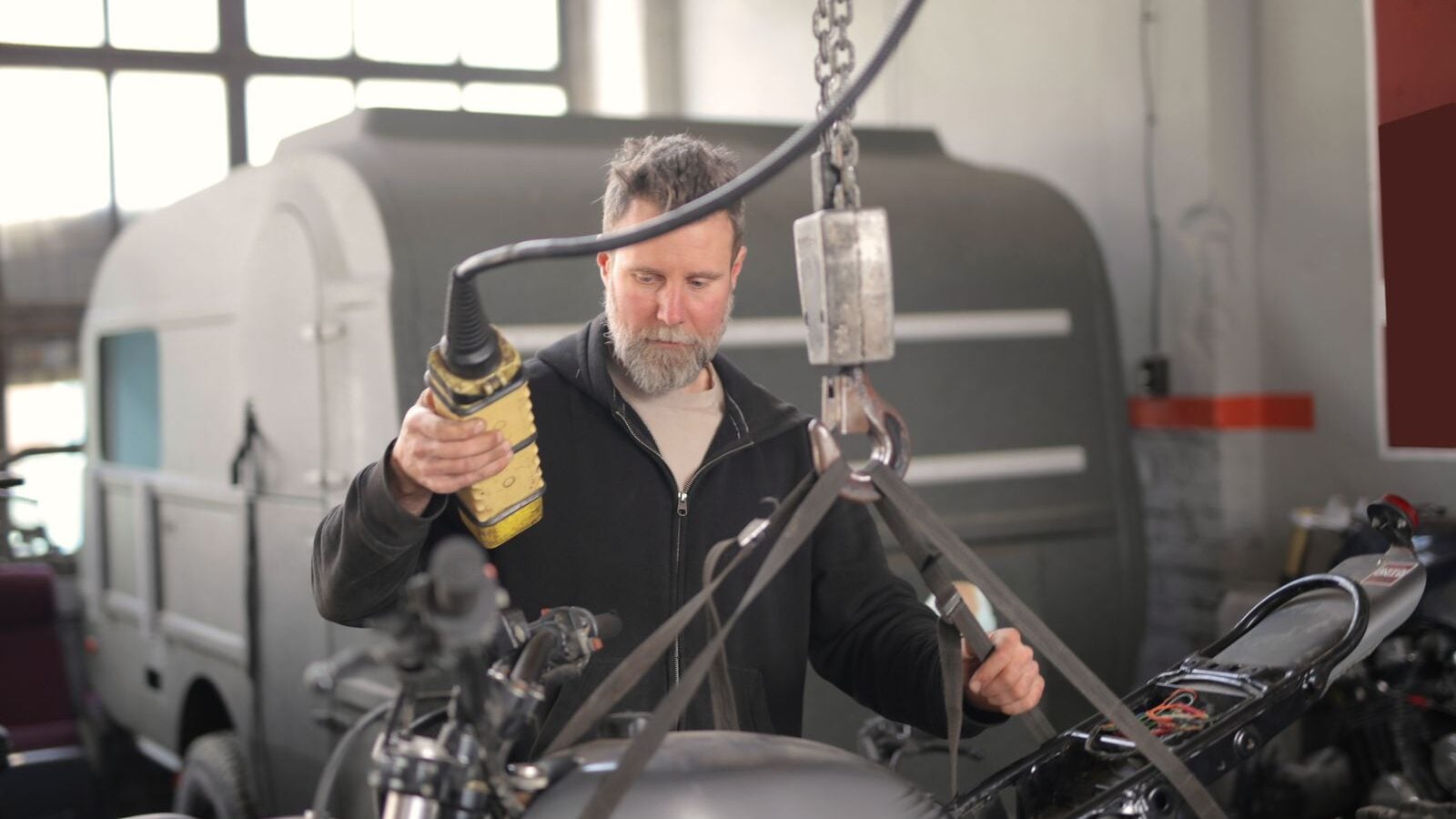 older man garage