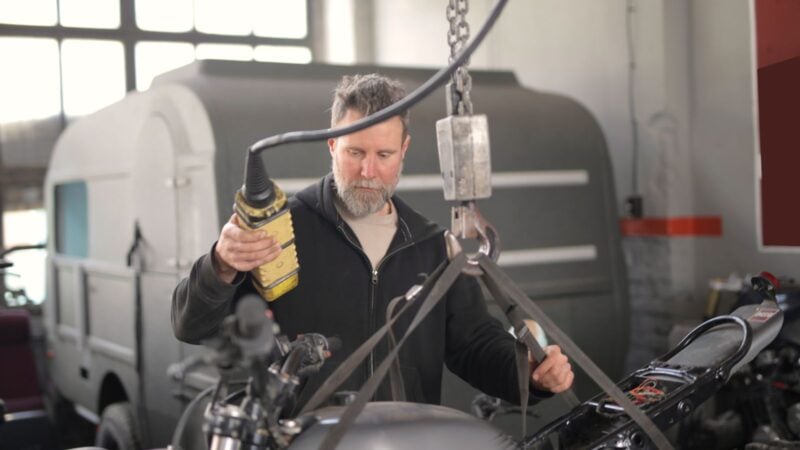 older man garage