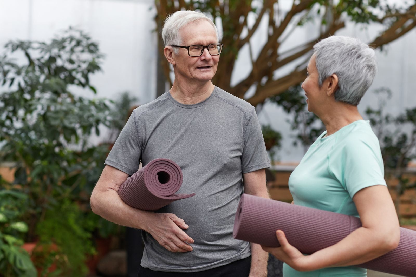 retired couple garden
