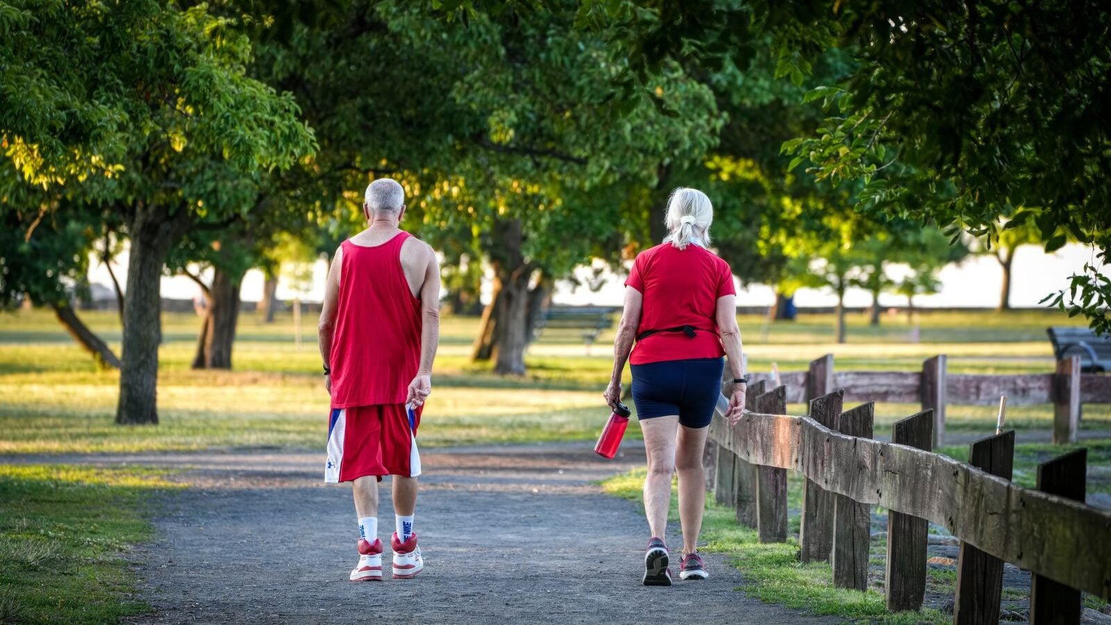 retiree walking park
