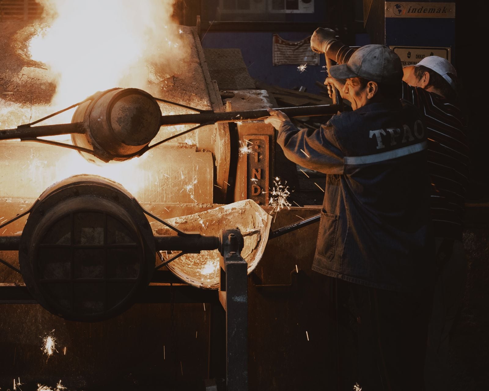 steel factory workers